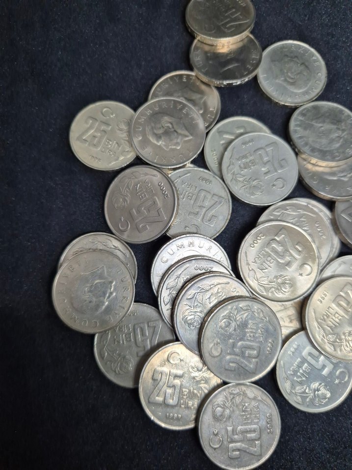 Eski Madeni Para 25.000 Türk Lirası Seti - Görsel 5