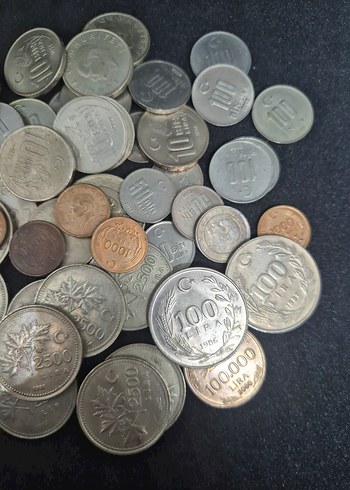 Gri Tonlarında Metal Para Koleksiyonu - Görsel 3