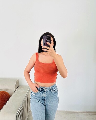 Zara Kiremit rengi crop