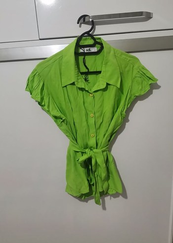 Yeşil Kemerli Kadın Gömlek - Görsel 3