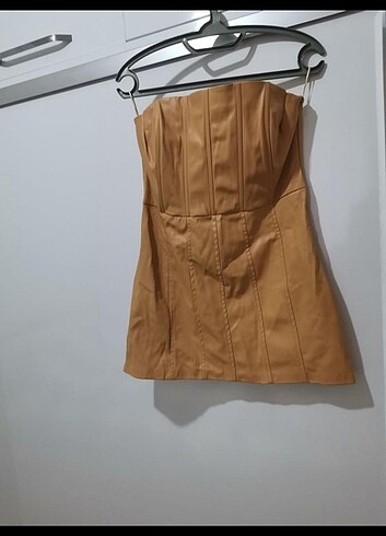 m Beden altın Renk Zara mini elbise 