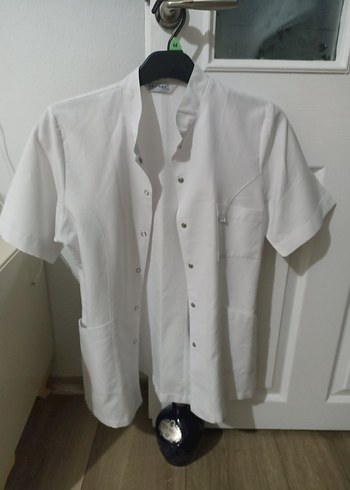 Düğmeli Kısa Kollu Keten Beyaz Kadın Gömlek - Görsel 6