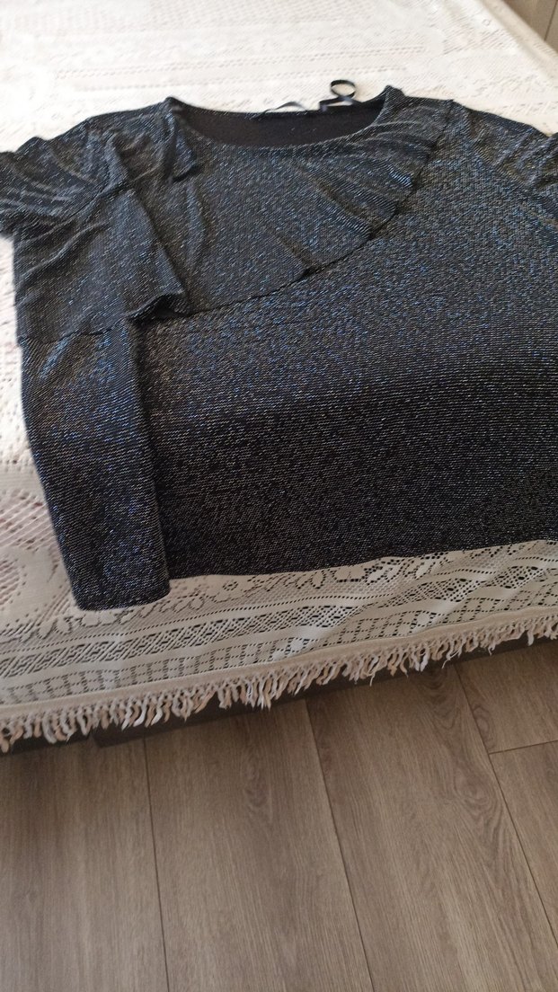 Uzun, Salaş, Yüksek Yakalı Siyah Kadın Elbise - Görsel 2