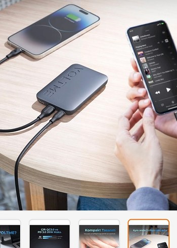 Gri Voltme Powerbank - Görsel 2