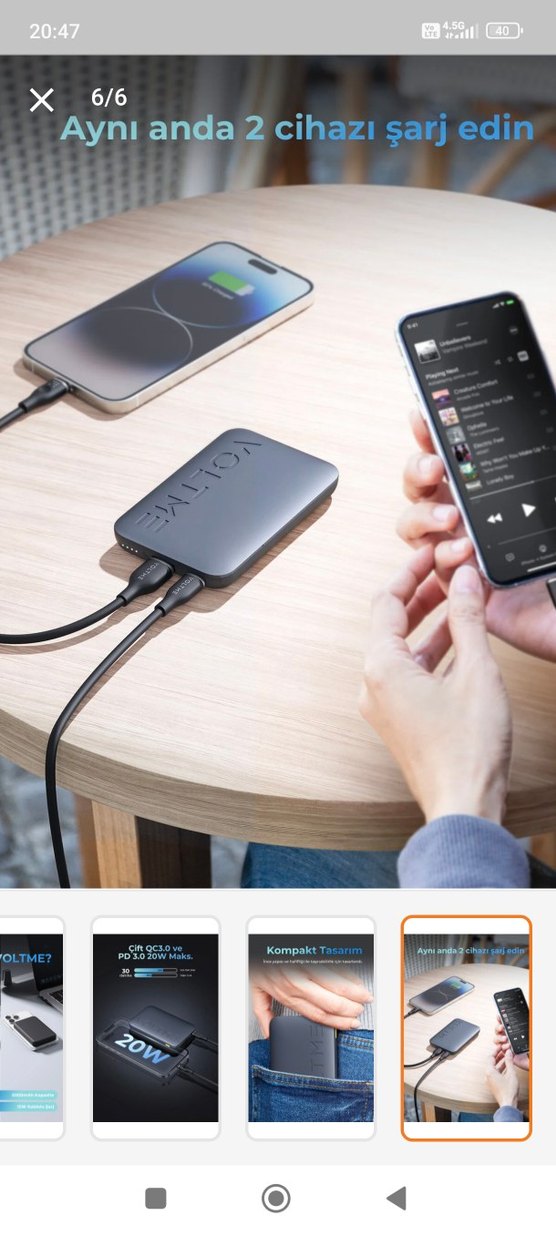 Gri Voltme Powerbank - Görsel 2