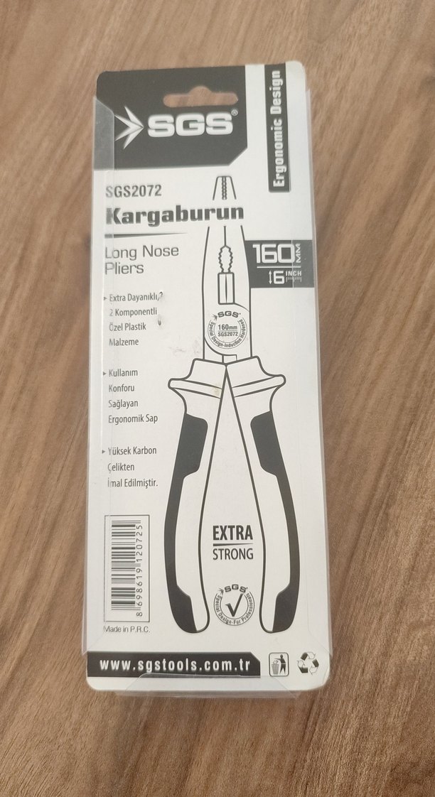 Sarı Ergonomik Saplı Uzun Burun Pense 16 cm - Görsel 2