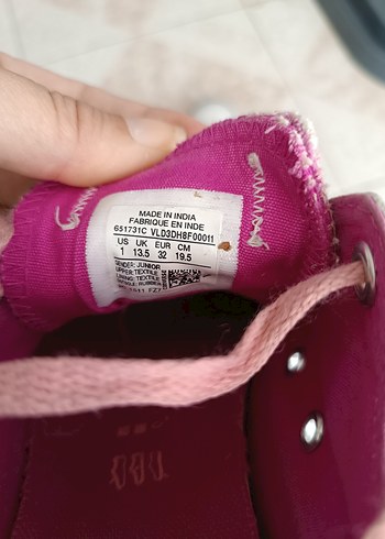 32 Beden converse Gri Pembe Bağcıklı kiz cocuk Spor Ayakkabı