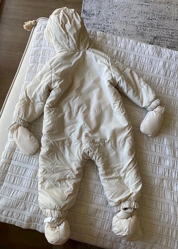 1 Yaş Beden Zara Kürk Detaylı Beyaz Bebek Tulumu