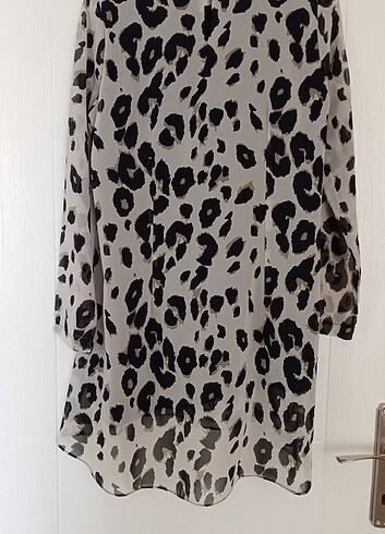 m Beden Şifon leopar tunik