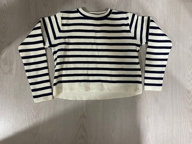 çizgili crop kazak