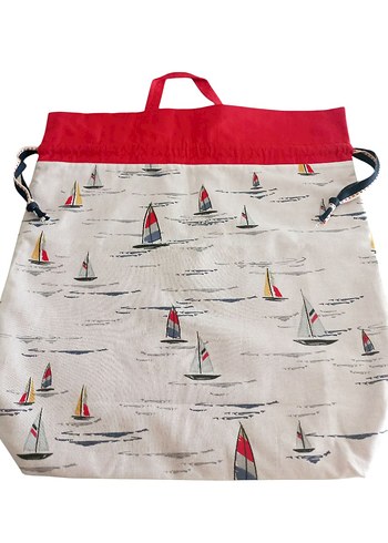 Kırmızı Detaylı Gri Desenli Kreş Kesesi - Görsel 2