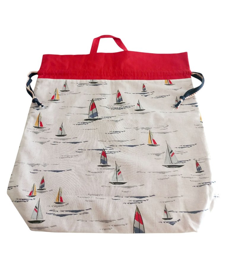 Kırmızı Detaylı Gri Desenli Kreş Kesesi - Görsel 2