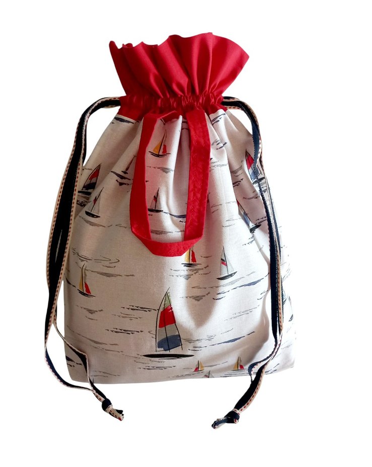 Kırmızı Detaylı Gri Desenli Kreş Kesesi - Görsel 5