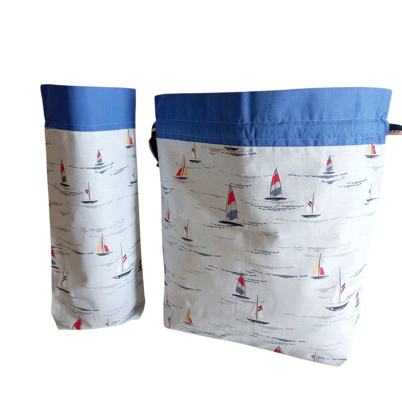 Mavi Gri Baskılı Kreş Kesesi - Görsel 2