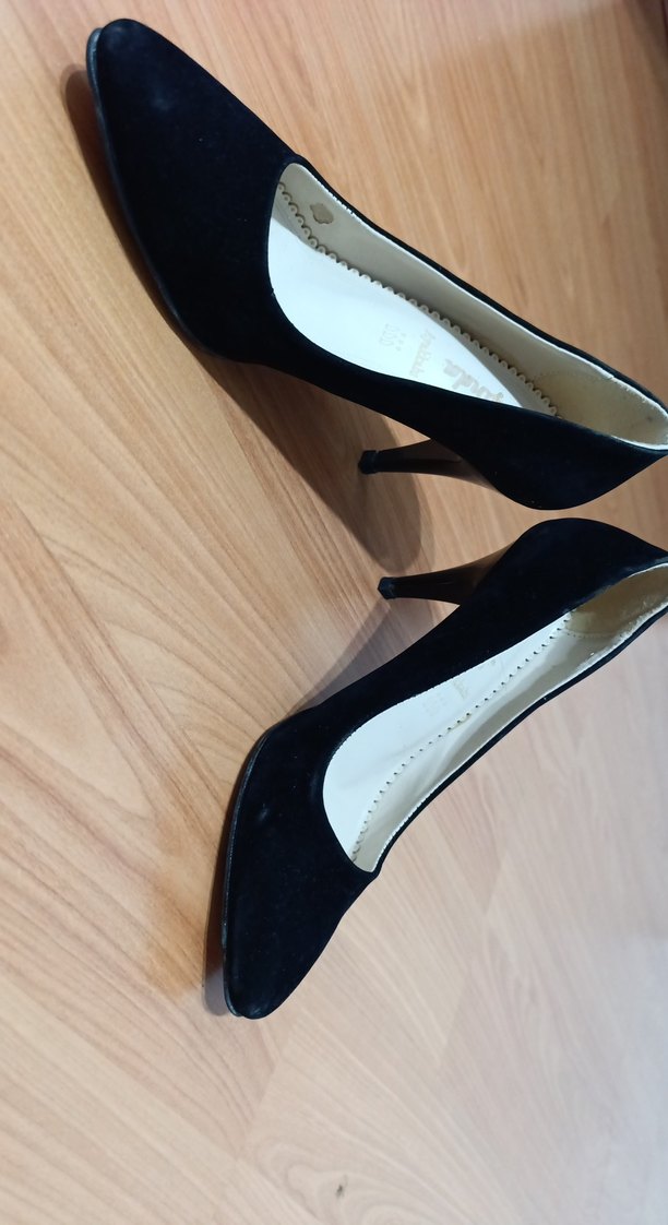 Siyah Süet Stiletto Kadın Topuklu Ayakkabı 8cm - Görsel 3