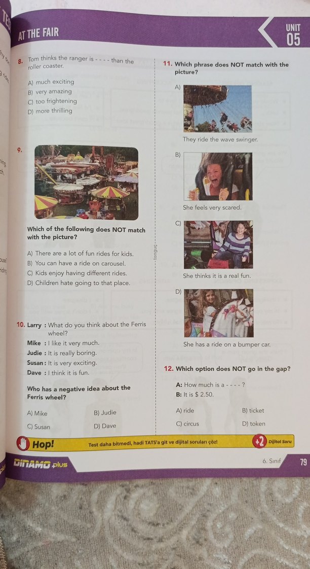 Tonguç 6. Sınıf Dinamo Plus İngilizce Soru Bankası - Görsel 5