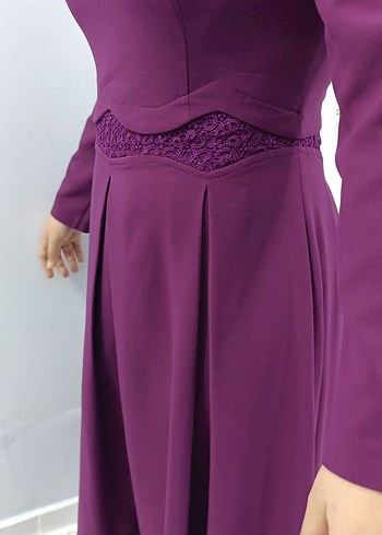 Uzun Kollu Murdum Kadın Elbise - Görsel 7