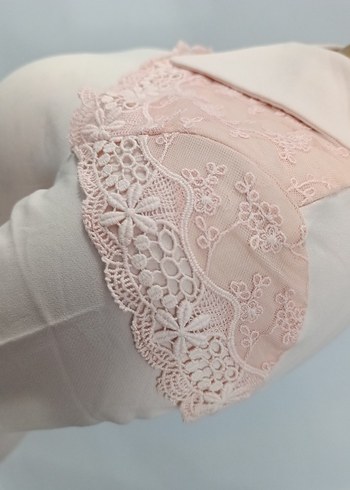 pudra Uzun Elbise, Kemerli, Kayık Yaka - Görsel 5