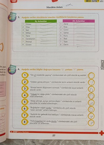 Dinamo Türkçe 6. Sınıf Soru Bankası - Görsel 3