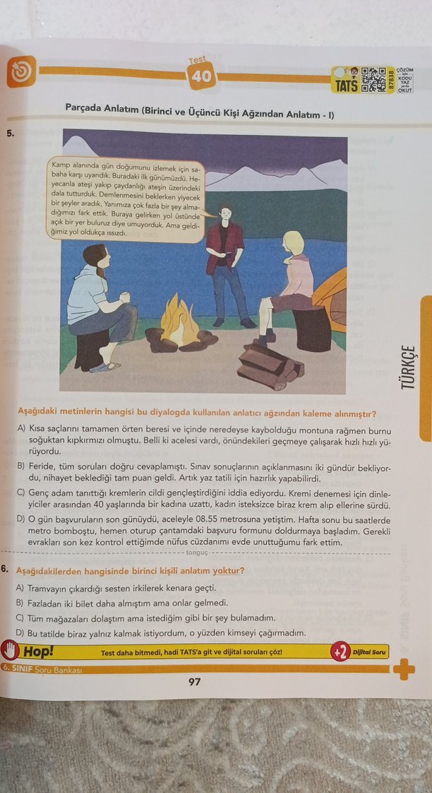 Dinamo Türkçe 6. Sınıf Soru Bankası - Görsel 5