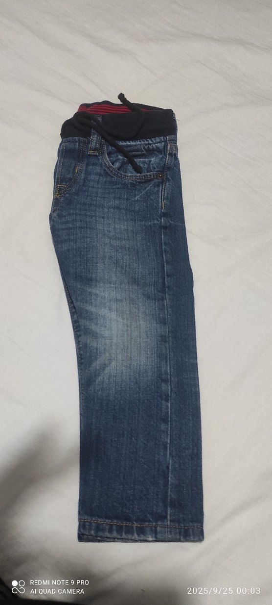 Kemer Detaylı Erkek Çocuk Koyu Mavi Kot Pantolon - Görsel 3