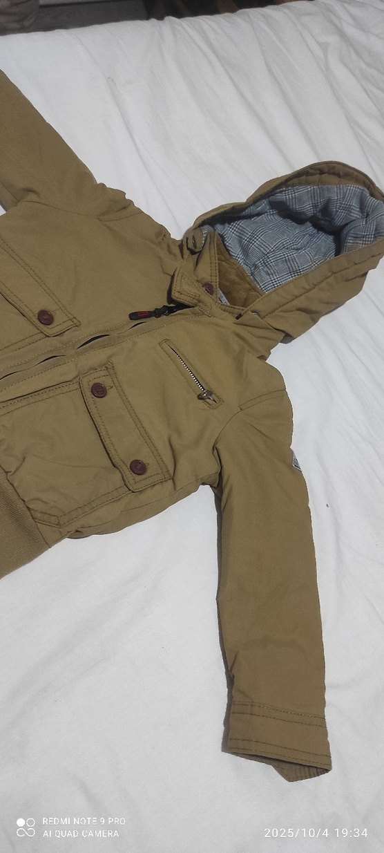 Camel Kapüşonlu Erkek Çocuk Mont - Görsel 3