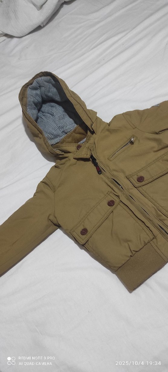 Camel Kapüşonlu Erkek Çocuk Mont - Görsel 2