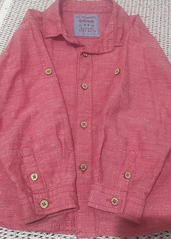 Pastel Pembe Keten Erkek Çocuk Gömlek pantolon tkm - Görsel 11