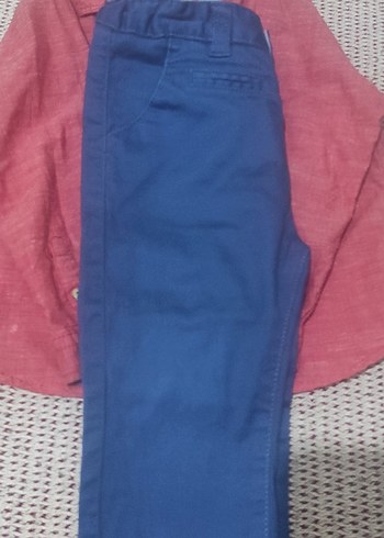 Pastel Pembe Keten Erkek Çocuk Gömlek pantolon tkm - Görsel 10