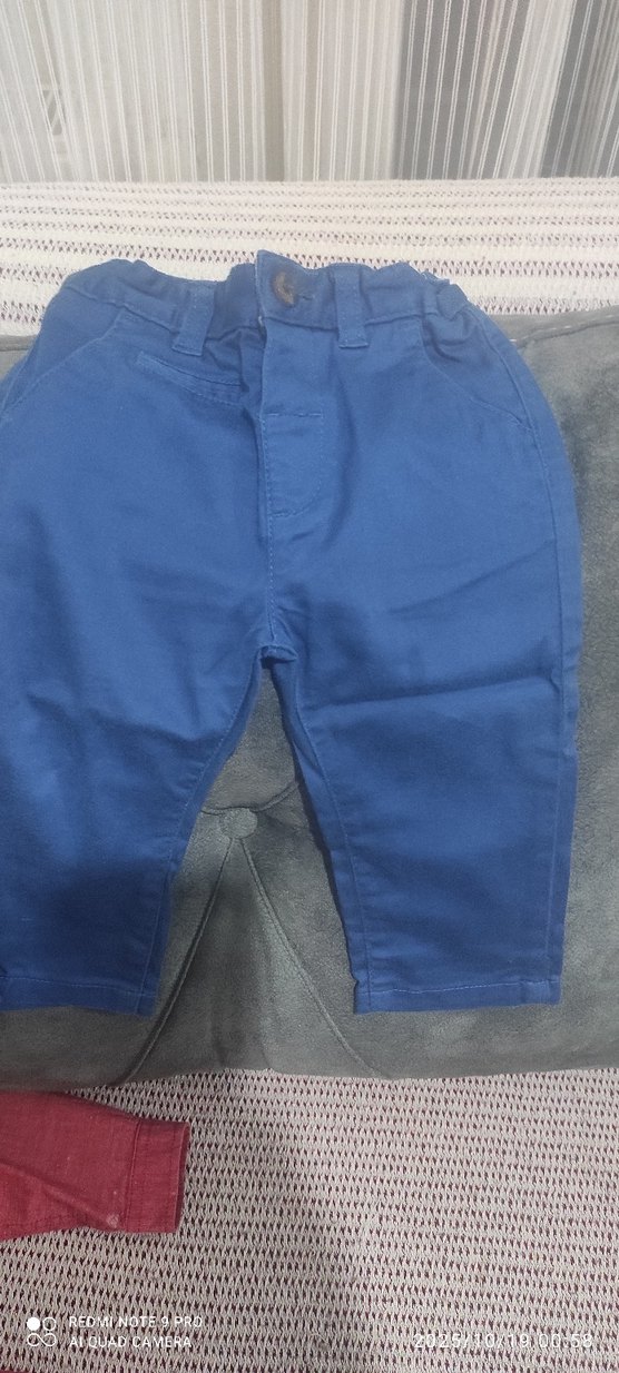 Pastel Pembe Keten Erkek Çocuk Gömlek pantolon tkm - Görsel 5