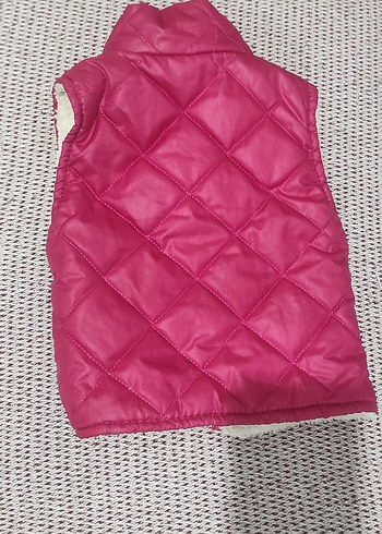 Kız Çocuk Pembe Fermuarlı Yelek - Görsel 4