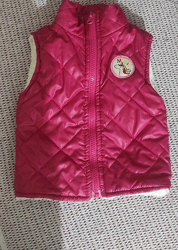 Kız Çocuk Pembe Fermuarlı Yelek - Görsel 8