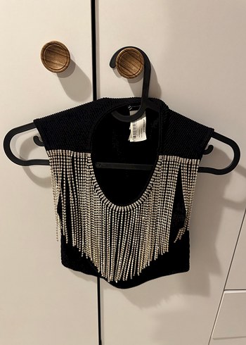 Siyah Payetli Mini Bustiyer - Görsel 3