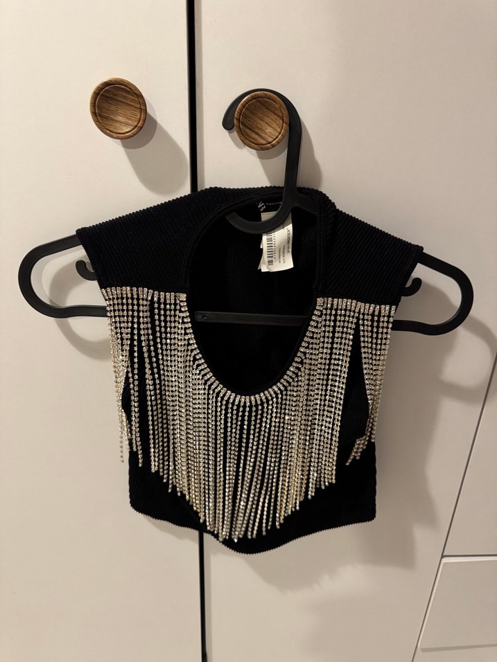 Siyah Payetli Mini Bustiyer - Görsel 3