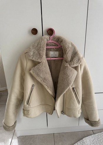Kürklü Bej Kadın Ceket - Görsel 5