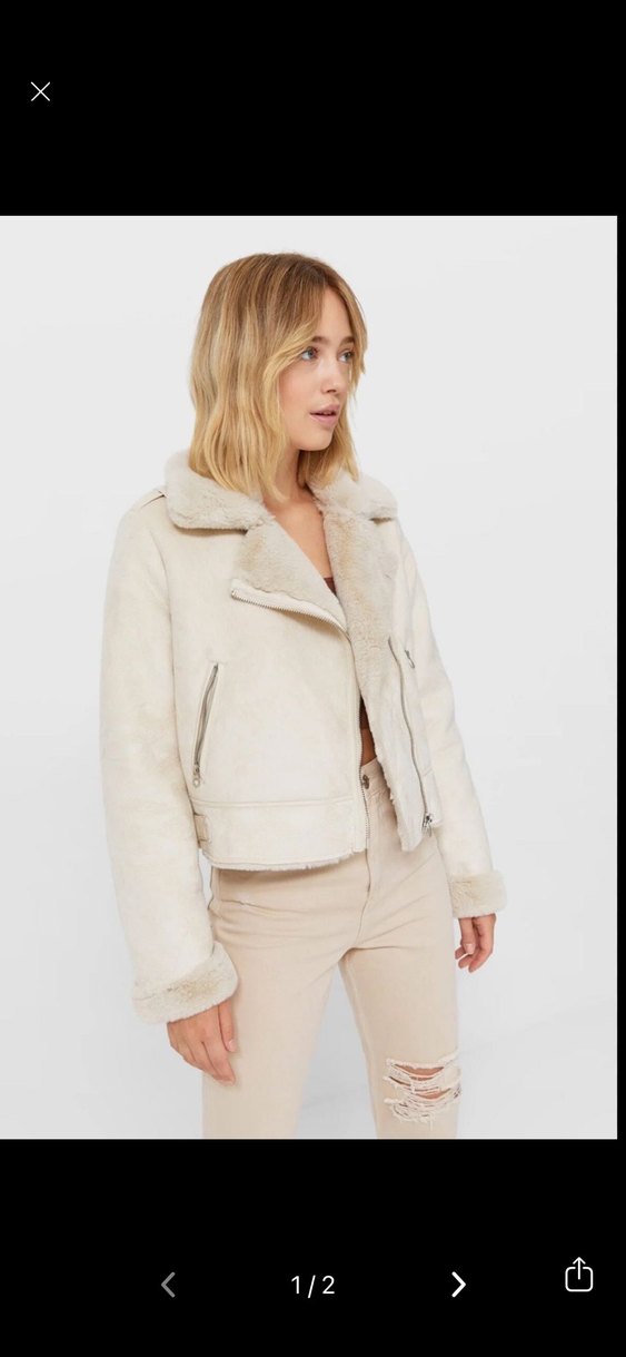 Kürklü Bej Kadın Ceket - Görsel 2