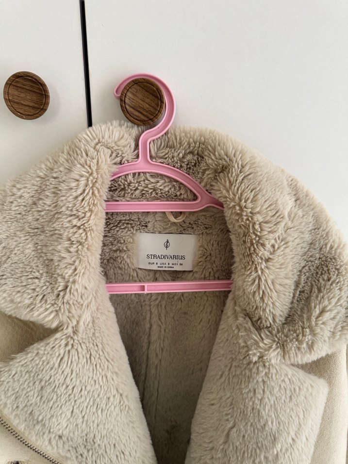 Kürklü Bej Kadın Ceket - Görsel 4