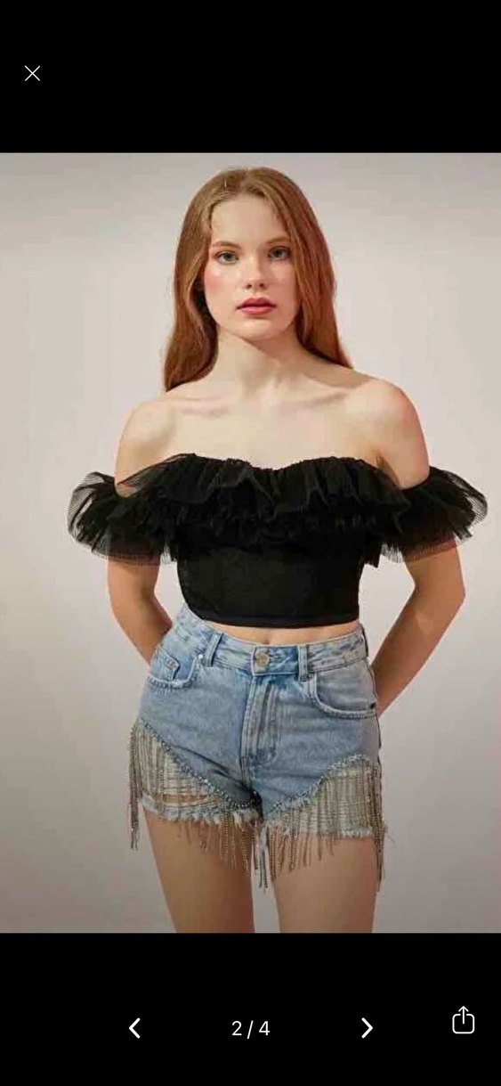 Siyah Fırfırlı Gotik Mini Bustiyer - Görsel 2