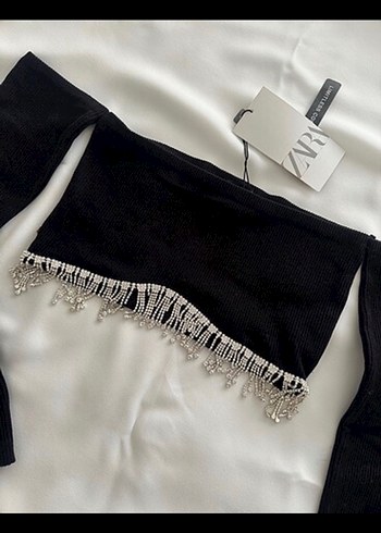 zara taşlı body - Görsel 2