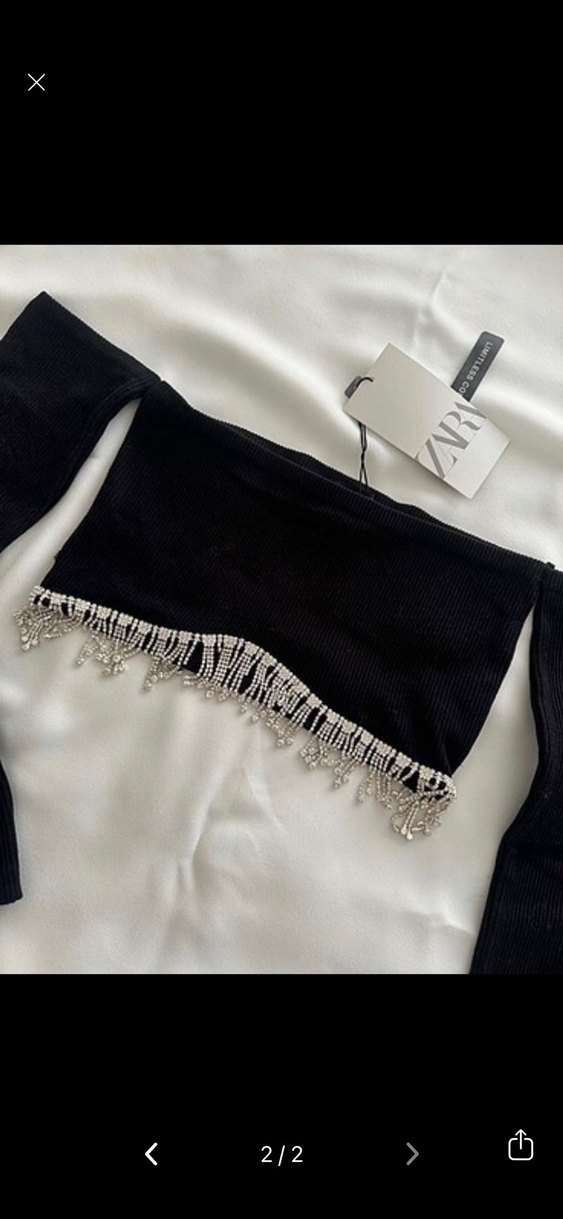 zara taşlı body - Görsel 2