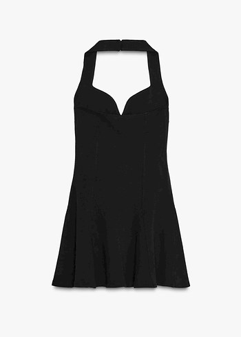 Siyah Mini Straplez Kadın Elbise - Görsel 6