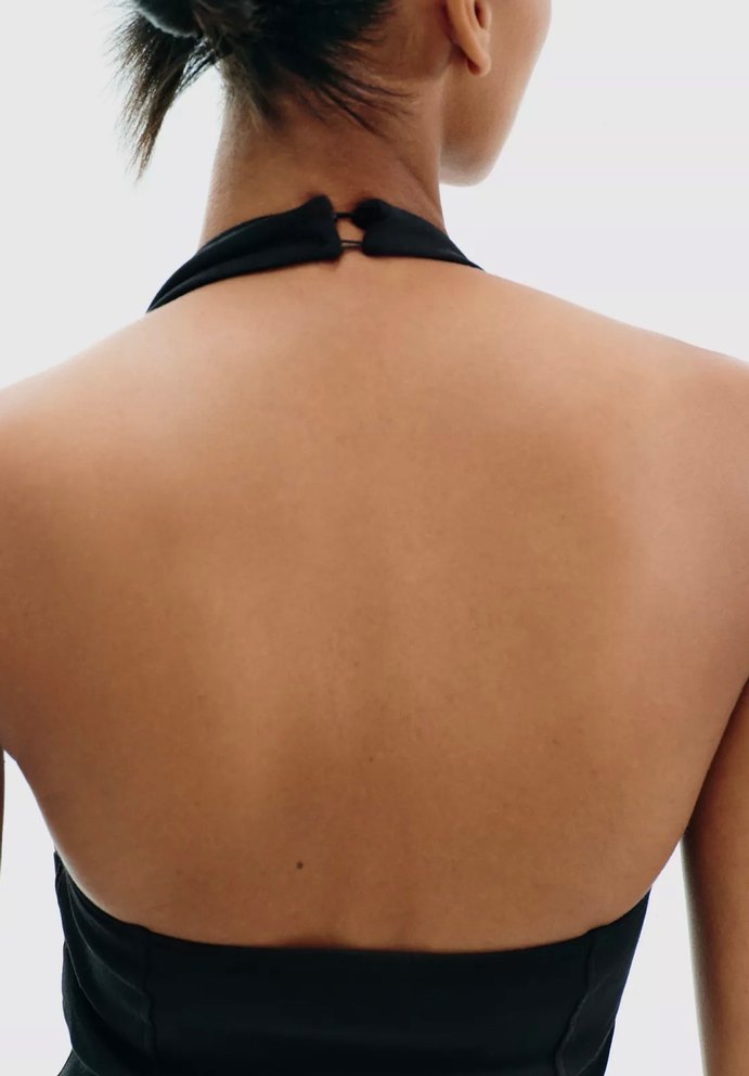 Siyah Mini Straplez Kadın Elbise - Görsel 3