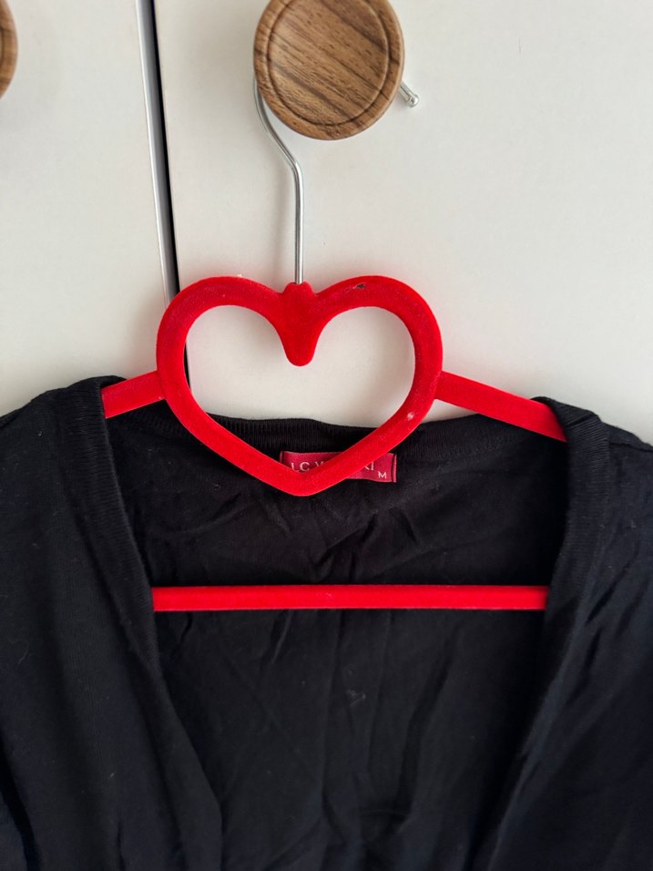 Düz Siyah Uzun Kollu Kadın Hırka - Görsel 3