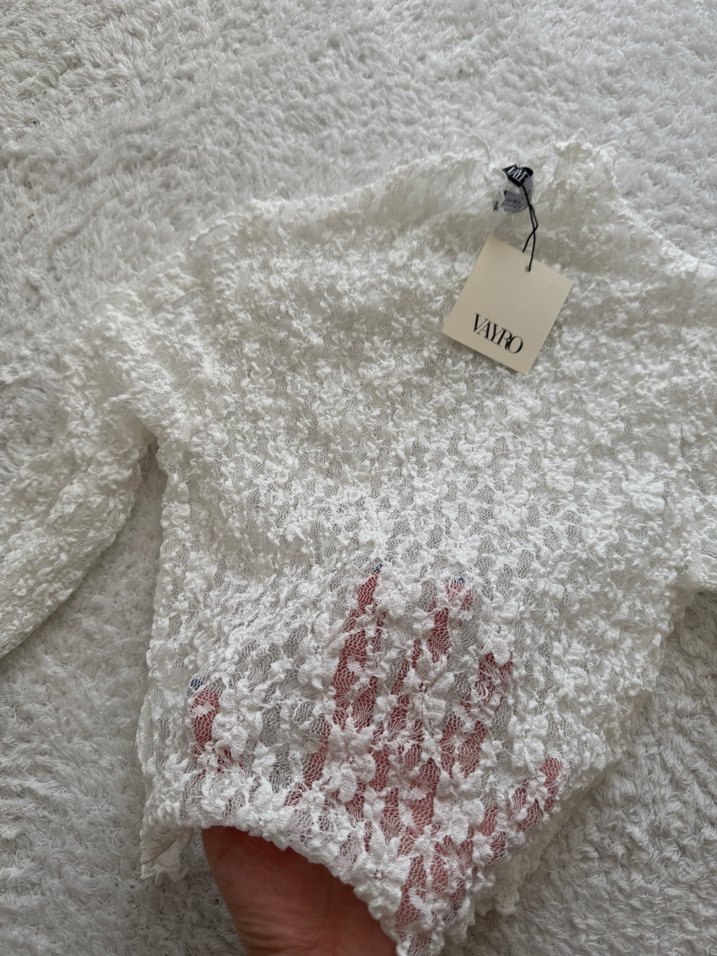 Beyaz Örgü Boğazlı Kadın Kazak - Görsel 4