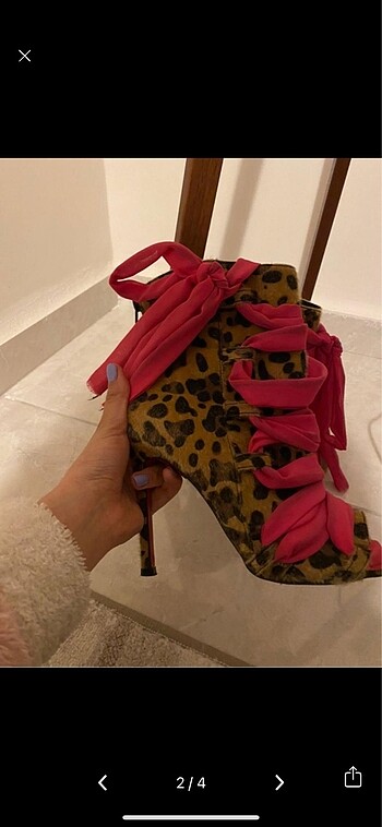 Zara Zara leopar pembe bağcıklı ayakkanı