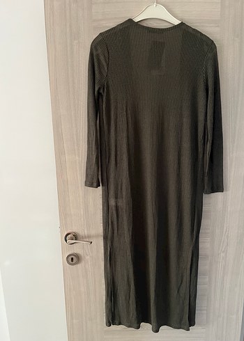 xl Beden haki Renk Uzun Kesim Gri Kadın Keten Hırka