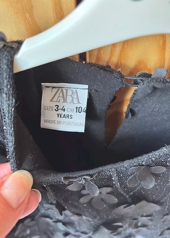 Zara Kız Çocuk Siyah Deri Fırfırlı Elbise - Görsel 4