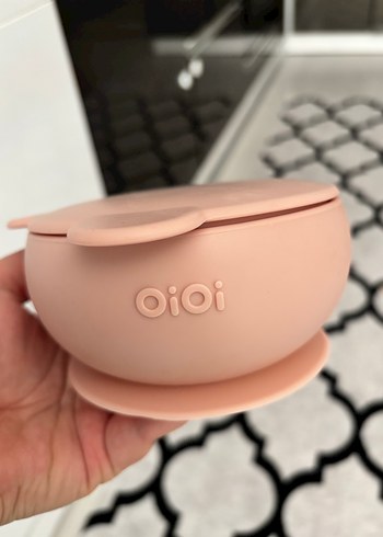 OiOi Pembe Silikon Çocuk Tabak Seti