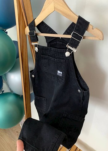 Erkek Çocuk Siyah Kot Askılı Bol Tulum - Görsel 3