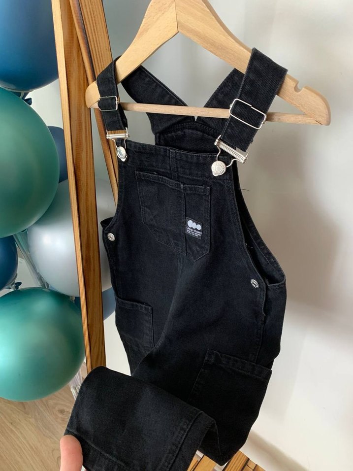 Erkek Çocuk Siyah Kot Askılı Bol Tulum - Görsel 3